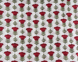 Apple and Cherry Red Hand-Block Printed Cotton Cloth