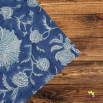Blue and White Indian Floral Hand Block Print 100% Pure Cotton Cloth Napkins, Gift- Cocktail Napkins, 20x20"- Dinner Napkins, Gift for her, Valentine's day, Spring, Easter