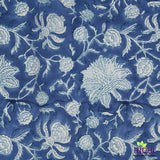 Blue and White Indian Floral Hand Block Print 100% Pure Cotton Cloth Napkins, Gift- Cocktail Napkins, 20x20"- Dinner Napkins, Gift for her, Valentine's day, Spring, Easter
