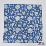 Blue and White Indian Floral Hand Block Print 100% Pure Cotton Cloth Napkins, Gift- Cocktail Napkins, 20x20"- Dinner Napkins, Gift for her, Valentine's day, Spring, Easter