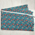 Floral Jade Green 100% Cotton Quilting Fabric by the yard, Quilt Fabric, Indian Fabric, fabric for facemasks, fabric for bags