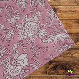 Solid Pink and White Indian Hand Block Floral Printed Border 100% Cotton Dinner Napkins, size-20x20"