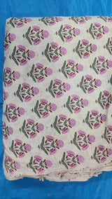 Pink and Green Leafs Pattern 100% Cotton Quilting Fabric by the yard, Quilt Fabric, Indian Fabric, fabric for facemasks, fabric for bags
