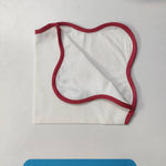 Plain White scallop piping linen dinner napkin Sets, Piping Napkins, Indian Napkins, Set of 4 Napkins,20x20 Inches Mothers day Gift