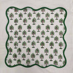 Tree White and Green Cotton Fabric Napkins Set, Set of 4 Cloth Napkin Set, Housewarming Gift, Gift for Her, Table Decoration