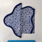 Block printed cloth napkins, scalloped napkins cocktail napkin dinner napkin - kitchen mix and match napkin hand made table napkins,set of 4