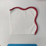 Plain White scallop piping linen dinner napkin Sets, Piping Napkins, Indian Napkins, Set of 4 Napkins,20x20 Inches Mothers day Gift