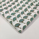 Green Floral 100% Cotton Quilting Fabric by the yard, India Block Print Fabric, fabric for Duvet Covers, Curtains, Dresses