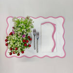 Table Linens scalloped edge placemat cotton piping placemats wave edge placemat personalized placemat holiday placemats matching napkins