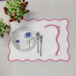 Table Linens scalloped edge placemat cotton piping placemats wave edge placemat personalized placemat holiday placemats matching napkins
