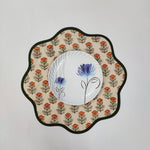 Sage Green Flower Placemat, 'Block Print' fabric table mat easy care, TABLE DECOR, washable rustic kitchen decor dining mat