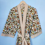 Cotton kimono Robes, Striped print Kimono, Soft and comfortable Bath robes, wrap dress, House Coat Robe
