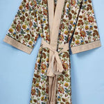Cotton kimono Robes, Striped print Kimono, Soft and comfortable Bath robes, wrap dress, House Coat Robe