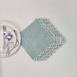 Designer Cotton Napkins with wave lace, Set of 4,Plain Fabric, Sustainable Cloth Napkins