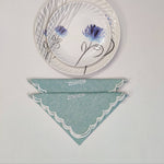 Designer Cotton Napkins with wave lace, Set of 4,Plain Fabric, Sustainable Cloth Napkins