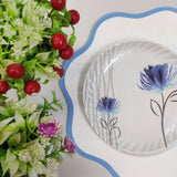 Table Linens PlaceMats White Piping Mats and Cotton round wave scallop cloth cocktail Placemats,fathers day gift