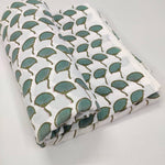 Green Floral 100% Cotton Quilting Fabric by the yard, India Block Print Fabric, fabric for Duvet Covers, Curtains, Dresses