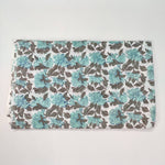 Blue grey Floral 100% Cotton Quilting Fabric by the yard, India Block Print Fabric, fabric for Duvet Covers, Curtains, Dresses