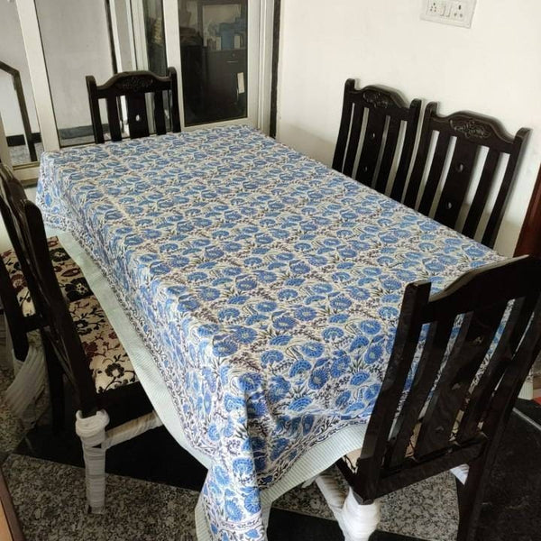 Indian Block Print tablecloth, Floral Cotton Table Cover, Table Cloth Runner Mats Napkins Set , Farmhouse Tablecloth , Gift For New Home