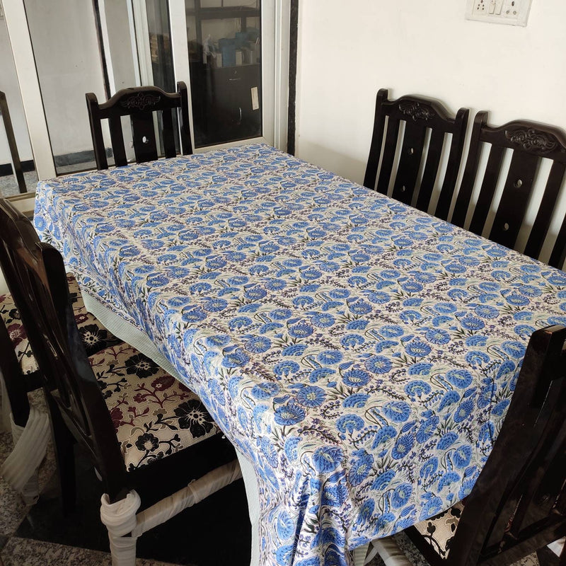 Indian Block Print tablecloth, Floral Cotton Table Cover, Table Cloth Runner Mats Napkins Set , Farmhouse Tablecloth , Gift For New Home