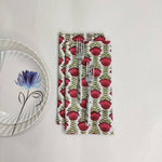 Dinner cloth Reusable Napkins, Indian Block Print Napkins, Red flower Cotton Printed Table Cocktail Napkin , Mix and Match Napkins Gift For