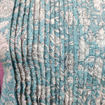 Indian Bridesmaids dress, Long Kurti With Pockets, Gift for her, Gift for Mom, Pleated Top, Summer Dress with Lace, India Block Print Top