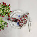 Dinner cloth Reusable Napkins, Indian Block Print Napkins, Red flower Cotton Printed Table Cocktail Napkin , Mix and Match Napkins Gift For