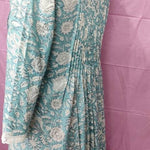 Indian Bridesmaids dress, Long Kurti With Pockets, Gift for her, Gift for Mom, Pleated Top, Summer Dress with Lace, India Block Print Top