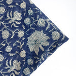 Aegean Blue and White Hand-Block Printed Cotton Cloth