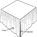 White Fringe Ruffle Gathered Bed Skirt - 8" to 39" Drop Length 1 PIECE BED SKIRT 3 Sided 100% Cotton Percale