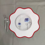 Table Linens PlaceMats White Piping Mats and Cotton round wave scallop cloth cocktail Placemats,fathers day gift