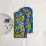 Green Flower Cotton Napkins, gift Napkins, Fabric Napkins, India Block Print Napkins, Cocktail Napkins, 20"x20"- Dinner Napkins