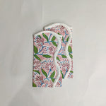 Floral Cotton Pink Piping wave scallop napkin, personalised gift ,Sustainable Cloth Cotton Napkins Set of 4, Print by Hand Block