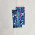 Designer Cotton scalloped Napkins with Trimming lace, Set of 4, Scallop edge Napkin,Hand block printed Sustainable Cloth Napkins