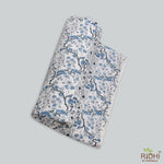 Spruce, Carolina and Powder Blue Hand-Block Printed Cotton Cloth