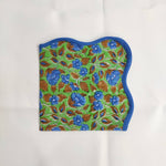 Green Flower Cotton Napkins, gift Napkins, Fabric Napkins, India Block Print Napkins, Cocktail Napkins, 20"x20"- Dinner Napkins
