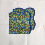 Green Flower Cotton Napkins, gift Napkins, Fabric Napkins, India Block Print Napkins, Cocktail Napkins, 20"x20"- Dinner Napkins