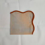 Block printed cloth striped napkins, scalloped cocktail napkin dinner napkin - kitchen mix and match napkin hand made table napkins,set of 4