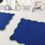 Scallop Placemats and Napkins ,Table Linens Piping Napkins fathers day gift