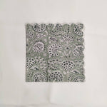 Designer Cotton Napkins with Trimming lace, Set of 4, Scallop edge Napkin,Hand block printed Sustainable Cloth Napkins