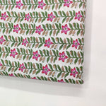 ChristmasLight Pink Red Floral 100% Cotton Quilting Fabric by the yard, India Block Print Fabric, fabric for Duvet Covers, Curtains, Dresses