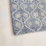 Dark Blue Floral 100% Cotton Quilting Fabric by the yard, India Block Print Fabric, fabric for Duvet Covers, Curtains, Dresses