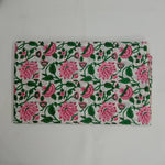 Light Pink green flower 100% Cotton Quilting Fabric by the yard, India Block Print Fabric, fabric for Duvet Covers, Curtains, Dresses