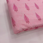 Light pink flowers 100% Cotton Quilting Fabric by the yard, India Block Print Fabric, fabric for Duvet Covers, Curtains, Dresses