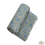 Asparagus Green Gad Hand-Block Printed Cotton Cloth