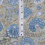 Asparagus Green Gad Hand-Block Printed Cotton Cloth