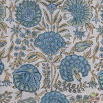 Asparagus Green Open Hand-Block Printed Cotton Cloth