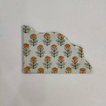 Table Mat Green and beige India Block Print Quilted, Placemats, Scallop ,Set of 2 housewarming gift, Coffee Table Decorwave