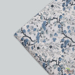 Spruce, Carolina and Powder Blue Hand-Block Printed Cotton Cloth