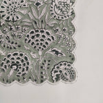 Designer Cotton Napkins with Trimming lace, Set of 4, Scallop edge Napkin,Hand block printed Sustainable Cloth Napkins